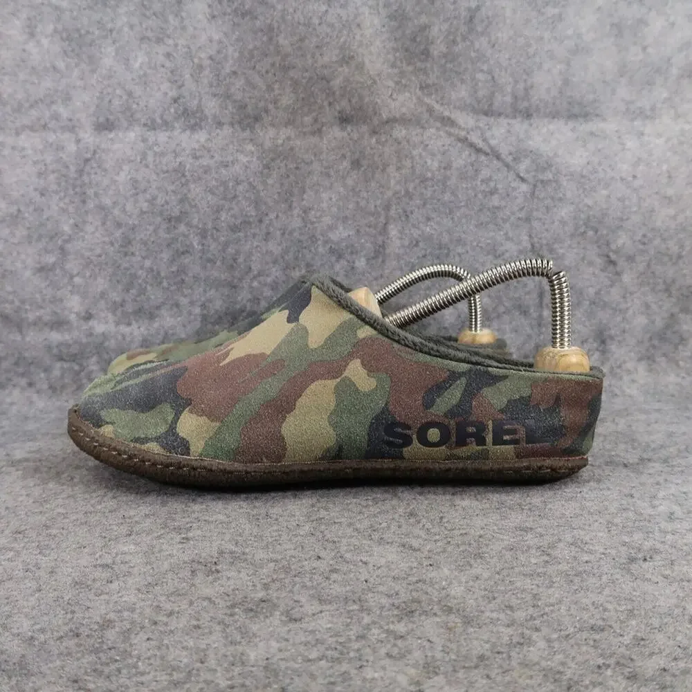 Sorel Shoes Kids 5 Slippers Casual Leather Camo Lanner Ridge Comfort Green Brown